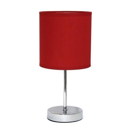 ALL THE RAGES All The Rages LT2007-RED Chrome Basic Table Lamp with Red Shade LT2007-RED
